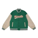 LOVEMI Jackets Green / S Lovemi -  Retro American Oldshcool Loose Baseball Uniform