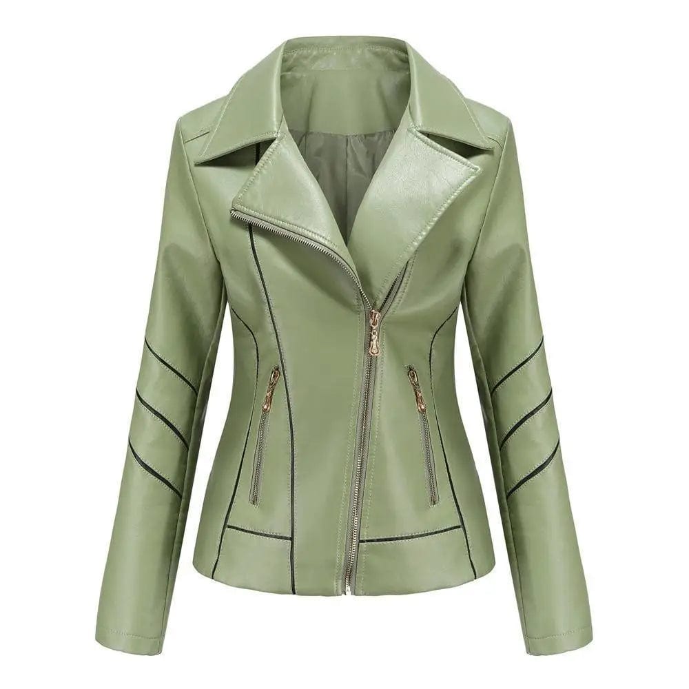LOVEMI Jackets Green / S Lovemi -  Thin Pu Short Coat Spring And Autumn Jacket