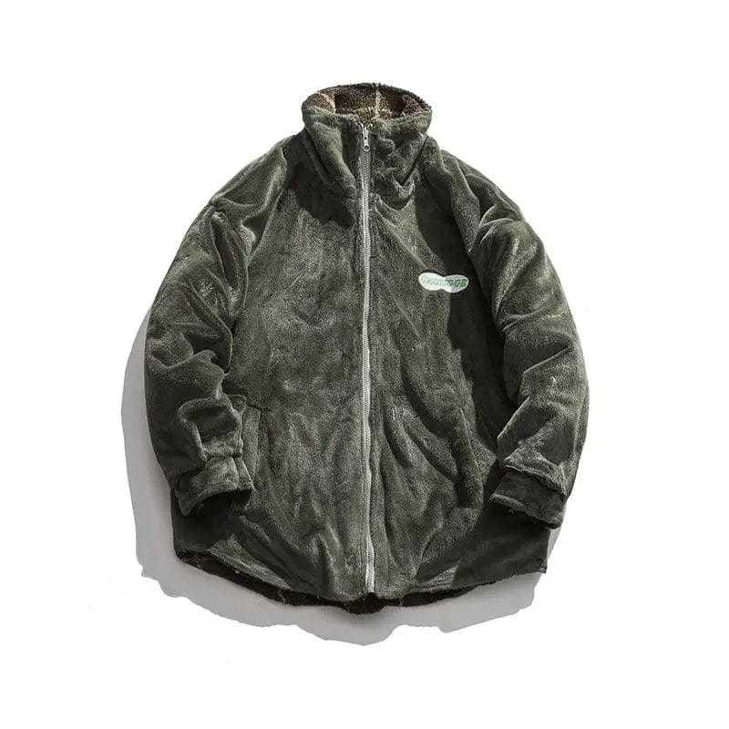 LOVEMI  Jackets Green / XL Lovemi -  Winter lamb velvet stand collar cotton jacket