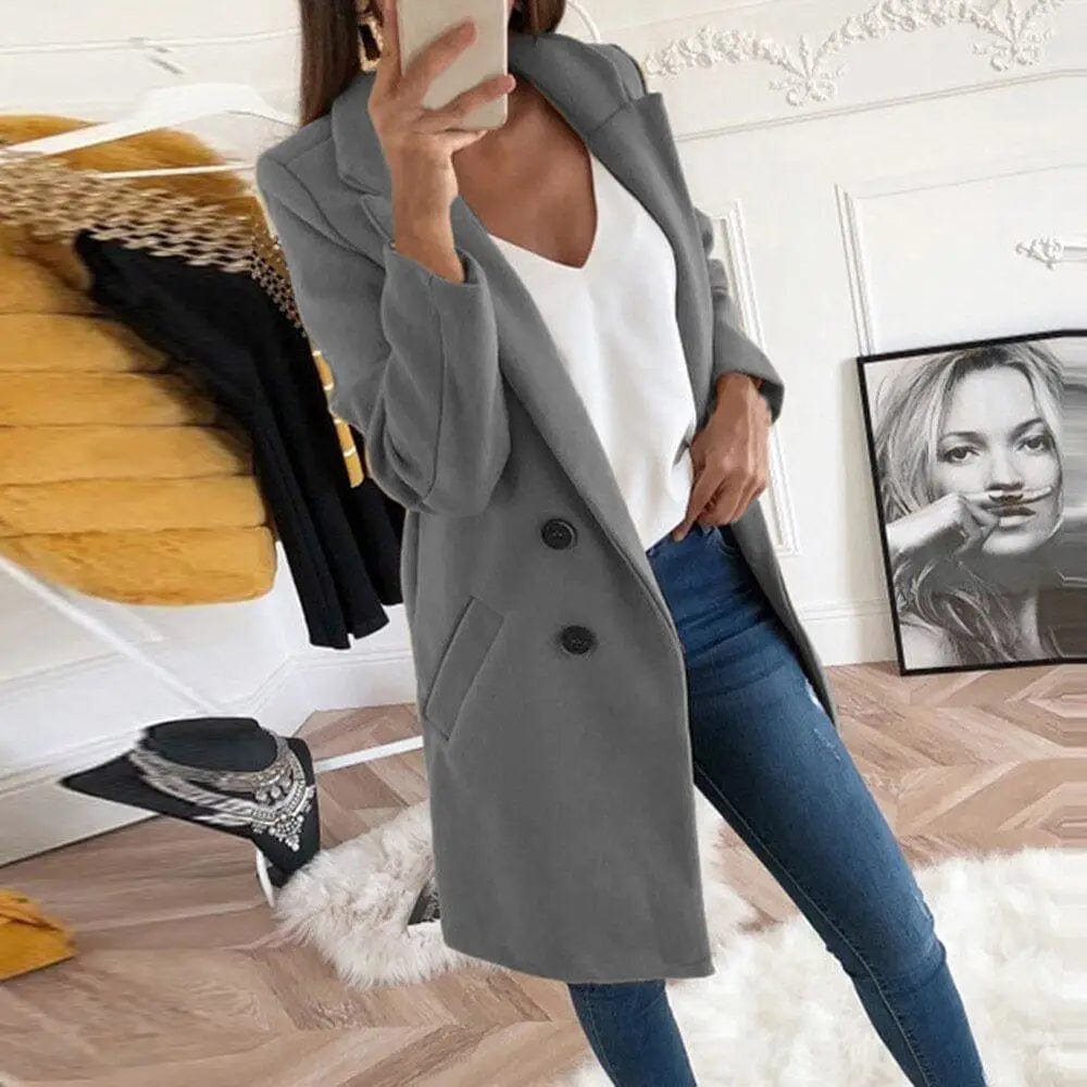 LOVEMI Jackets Grey / 3XL Lovemi -  Medium Long Wool Coat