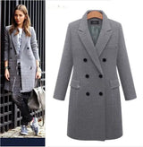 LOVEMI  Jackets Grey / 4XL Lovemi -  Medium length large woolen overcoat for women