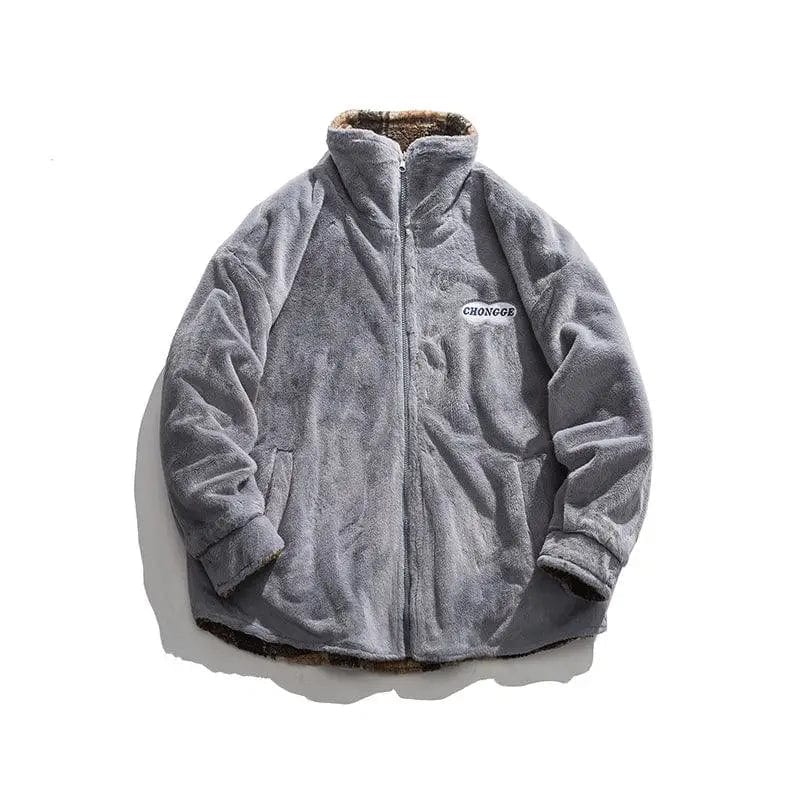 LOVEMI  Jackets Grey / M Lovemi -  Winter lamb velvet stand collar cotton jacket