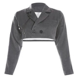 LOVEMI Jackets Grey / S Lovemi -  Irregular zip casual suit