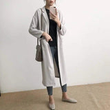 LOVEMI Jackets Grey / S Lovemi -  Solid color silhouette loose coat
