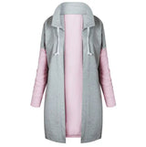 LOVEMI Jackets Grey / XL Lovemi -  Long colorblock lace-up sweater coat