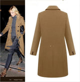 LOVEMI  Jackets Khaki / 2XL Lovemi -  Medium length large woolen overcoat for women