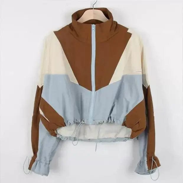 LOVEMI Jackets Khaki / One size Lovemi -  New Fashion, Retro, Loose, Thin, Color Matching, Sporty,