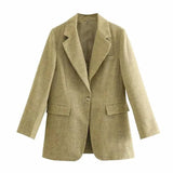 LOVEMI Jackets Khaki / XS Lovemi -  Fashion Loose One Button Suit Casual Jacket