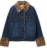 LOVEMI Jackets L Lovemi -  New cotton clothes splice leopard grain and loose cowboy