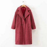 LOVEMI Jackets Leather Pink / S Lovemi -  Street style lamb wool coat