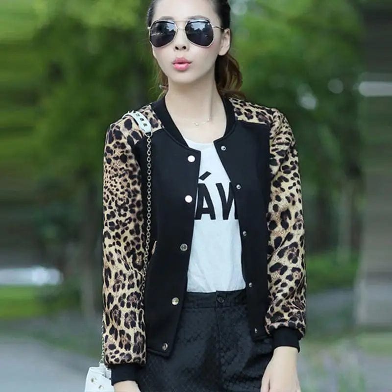 LOVEMI Jackets Leopard print / L Lovemi -  Printed short coat baseball uniform