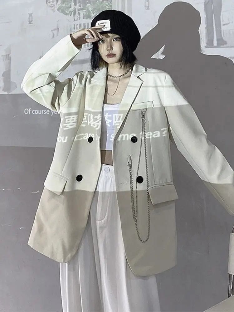 LOVEMI Jackets LONG sleeve / White / S Lovemi -  White Wild Design Sense Niche Loose Cardigan Suit