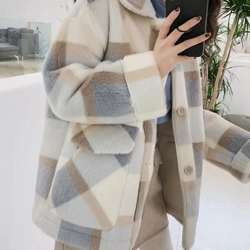 LOVEMI  Jackets Lovemi -  Hot Sale Ladies Fashion Wool Blend Faux Fur Coat