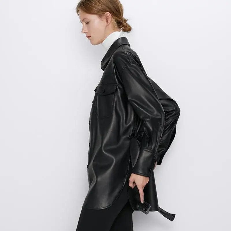 LOVEMI  Jackets Lovemi -  Medium and long PU leather top