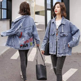 LOVEMI Jackets Lovemi -  Women's Jacket With Ripped Embroidered Denim Jacket
