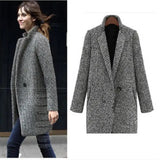 LOVEMI Jackets Lovemi -  Woolen Slim Long Sleeve Coat