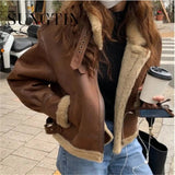 LOVEMI Jackets Picture color / One size Lovemi -  Fashionable Big Lapel Zipper Design Fur One Thickening Warm