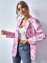 LOVEMI Jackets Pink / 2XL Lovemi -  Printed Trend European And American Small Suit Jacket