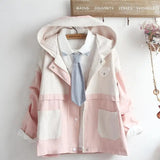 LOVEMI Jackets Pink / Coat one size and shirt / S Lovemi -  Lovely Couple Zipper Cardigan, Cozy Bear Patch Color Block