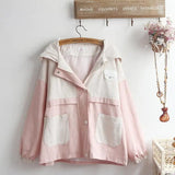 LOVEMI Jackets Pink / Coat one size / S Lovemi -  Lovely Couple Zipper Cardigan, Cozy Bear Patch Color Block