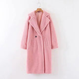 LOVEMI Jackets Pink / L Lovemi -  Street style lamb wool coat