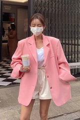 LOVEMI Jackets Pink / One size Lovemi -  Temperament Casual Loose Large Size Jacket Women Mid-length