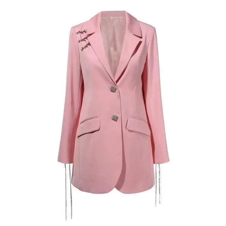 LOVEMI Jackets Pink / S Lovemi -  Fashionable Temperament Diamond Buckle