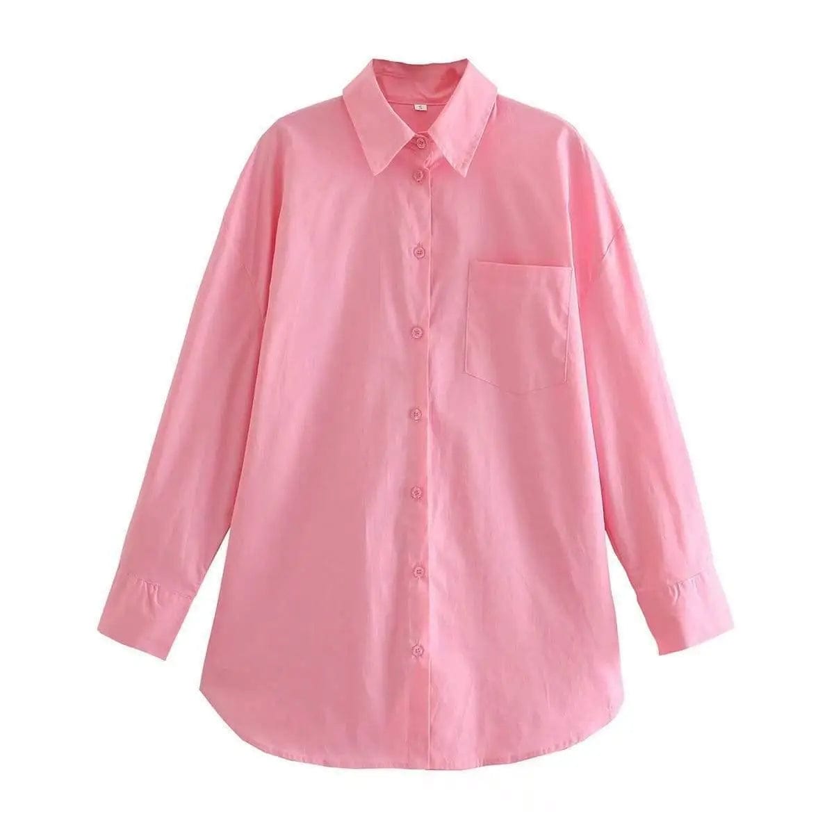 LOVEMI Jackets Pink / S Lovemi -  Solid Color Casual Shirt Girls Top