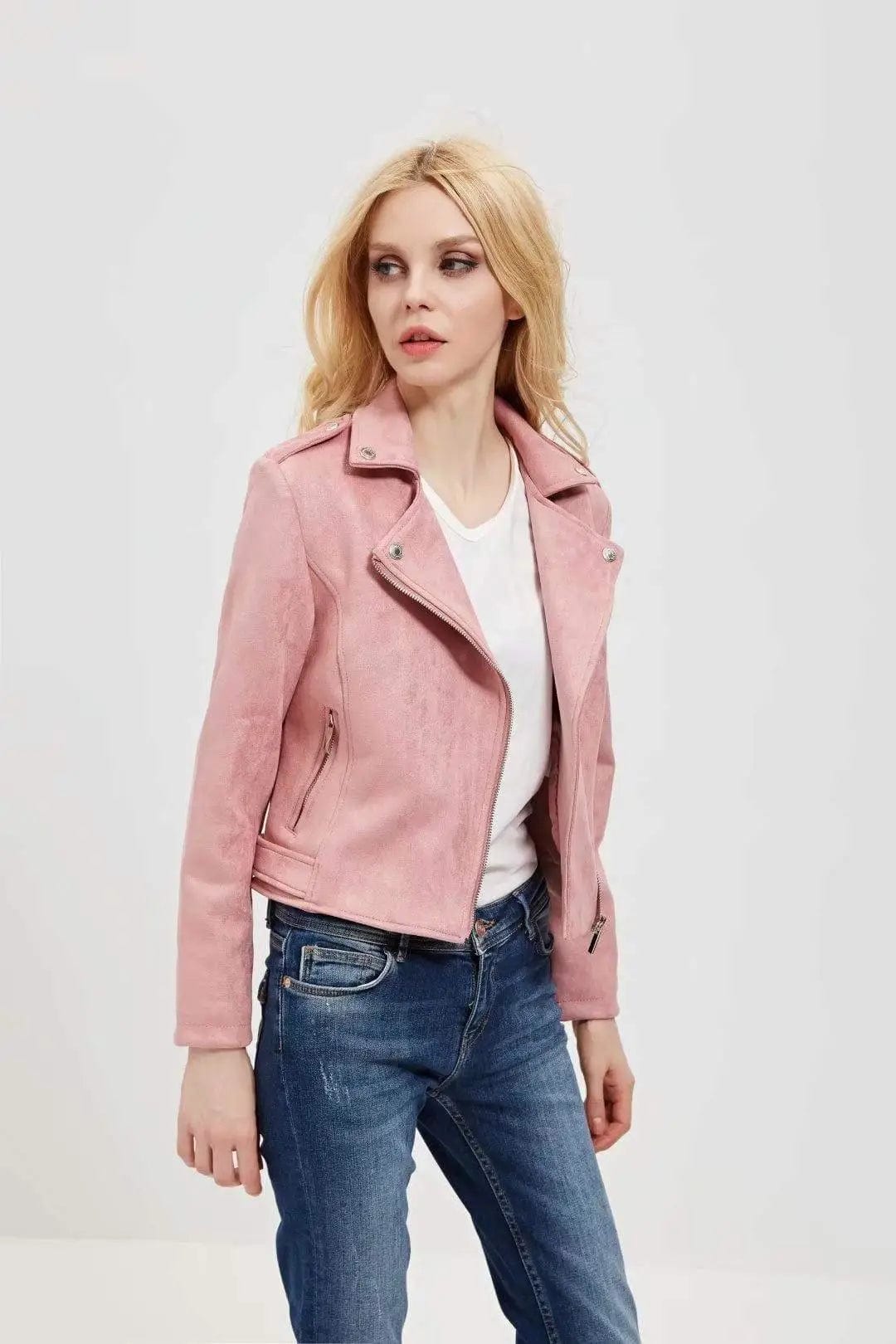 LOVEMI Jackets Pink / S Lovemi -  Suede coat