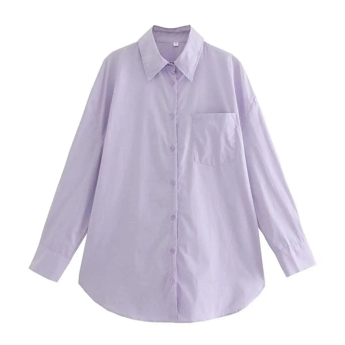 LOVEMI Jackets Purple / S Lovemi -  Solid Color Casual Shirt Girls Top