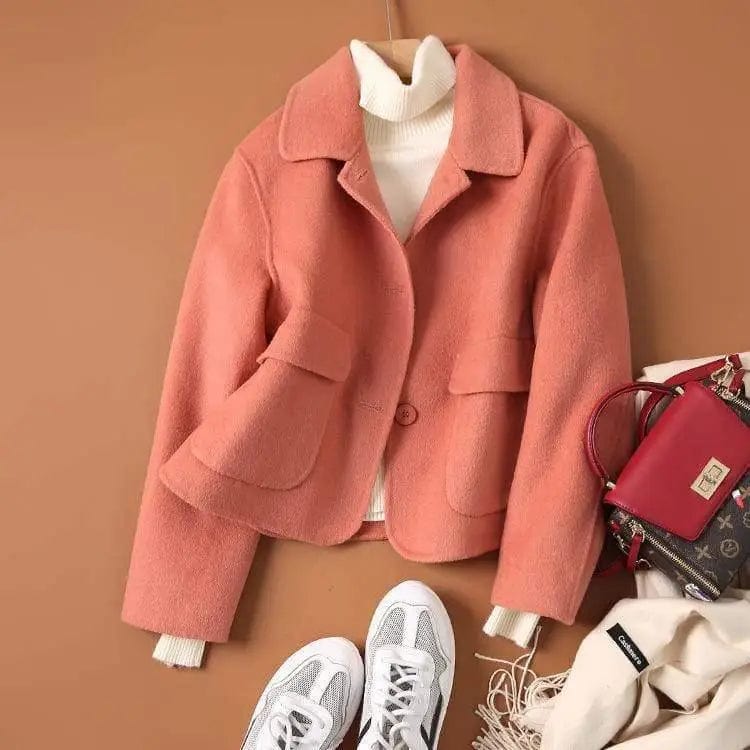 LOVEMI Jackets Red / L Lovemi -  Fashion Pure Color Woolen Coat Women Short