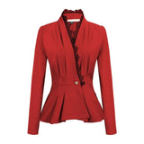 LOVEMI Jackets Red / M Lovemi -  Lace V-neck waist casual small suit