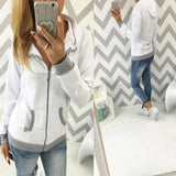 LOVEMI Jackets White / S Lovemi -  Pocket Long Sleeve Zipper Women's Sweatshirt
