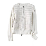 LOVEMI Jackets White / S Lovemi -  Round Neck Stitching Knitted Lightweight Down Jacket Women'S