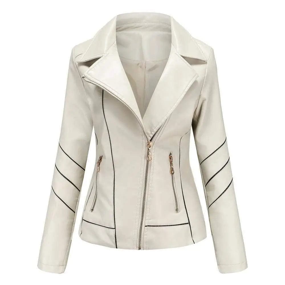 LOVEMI Jackets White / S Lovemi -  Thin Pu Short Coat Spring And Autumn Jacket