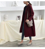 LOVEMI Jackets Wine Red / XS Lovemi -  Solid color silhouette loose coat