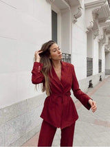 LOVEMI Jackets Wine Red / XS Lovemi -  Suit Jacket Ins Cold Wind Chic Design Sense Of High Sense Of