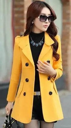 LOVEMI Jackets Yellow / 2XL Lovemi -  Ladies Autumn Casual Woolen Coat