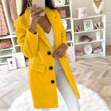 LOVEMI Jackets Yellow / 3XL Lovemi -  Suit collar double-breasted woolen coat