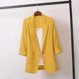 LOVEMI Jackets Yellow / M Lovemi -  Short Blazer Coat Women'S Leisure Korean Slim Thin Sunscreen