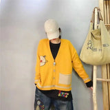 LOVEMI Jackets Yellow / One size Lovemi -  Loose Casual Literary Contrast Long-sleeved Single-breasted
