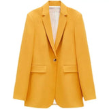 LOVEMI Jackets Yellow / XS Lovemi -  Women's Pockets And Stylish Temperament Slim Button Blazer