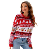 Jacquard Leisure Pullover Christmas Women's Knitted Sweater-2