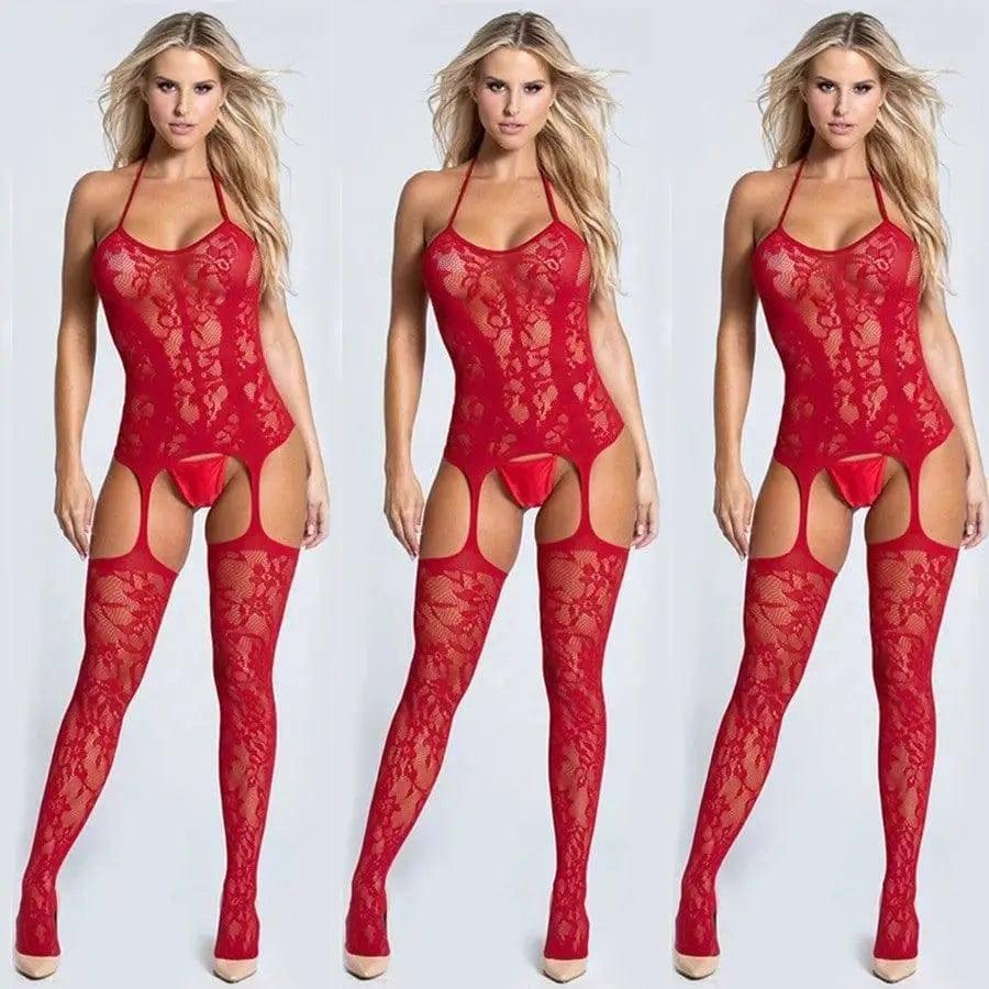 Jacquard Sexy Lingerie Temptation Ladies Transparent Hollow-1