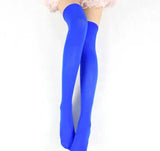 Japanese non-slip velvet over knee socks stockings-Sapphire-5