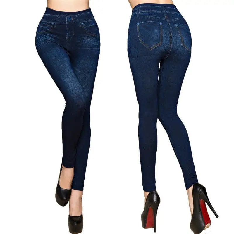 LOVEMI  Jeans Blue / M Lovemi -  Women Leggings Plus size Faux Denim Jeans Leggings