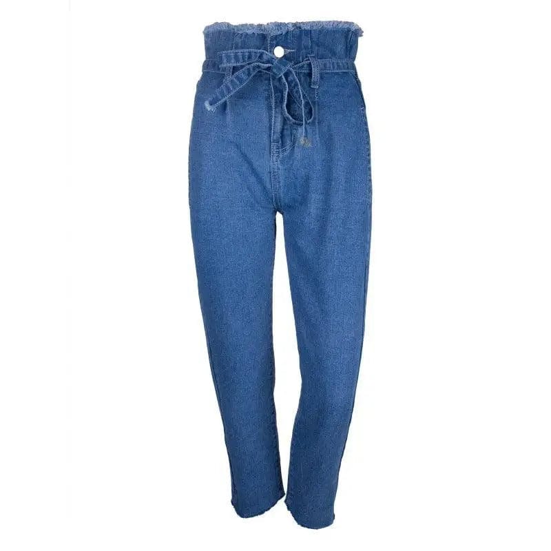 LOVEMI  Jeans Deepblue / M Lovemi -  vintage tassels high waist jeans with gu charge women summer