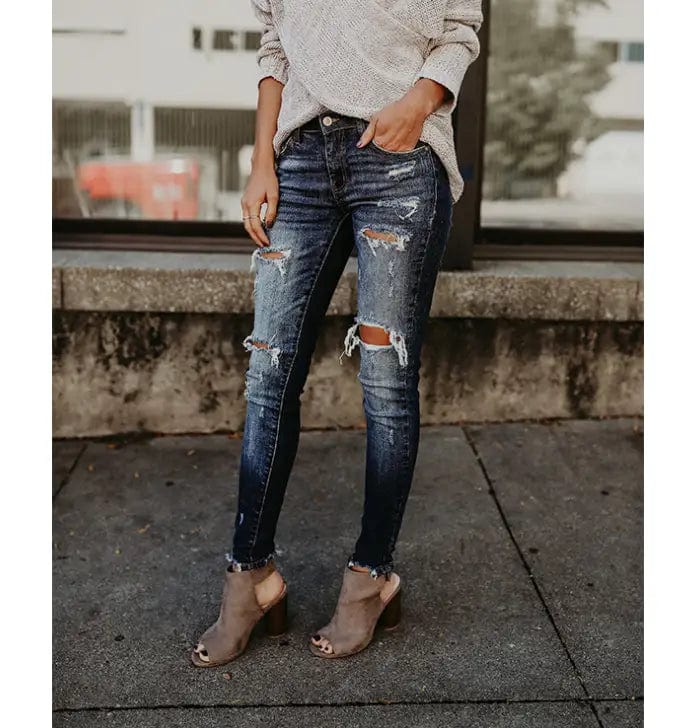 LOVEMI  Jeans Lovemi -  Women's jeans, pierced feet, mid-rise jeans