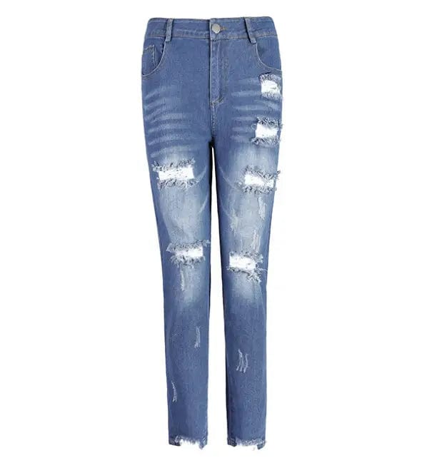 LOVEMI  Jeans Sky blue / L Lovemi -  Women's jeans, pierced feet, mid-rise jeans
