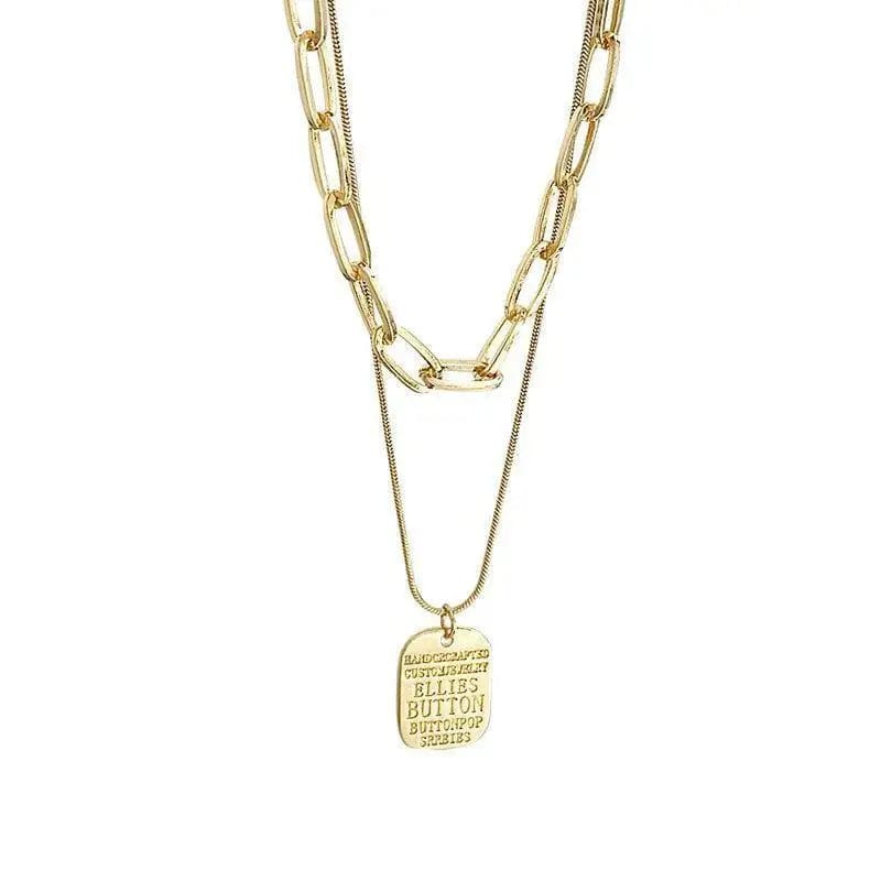 LOVEMI Jewelry Gold Lovemi -  Punk Vintage Multi Layer Tag Pendant Necklace For Women 2